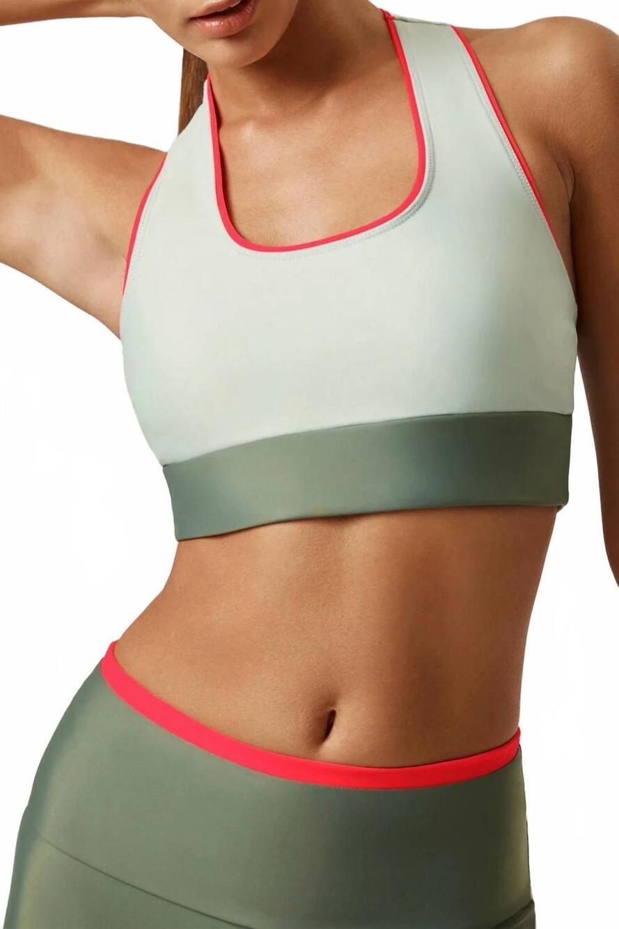 NEW LANSTON element scoop neck bra in forest
